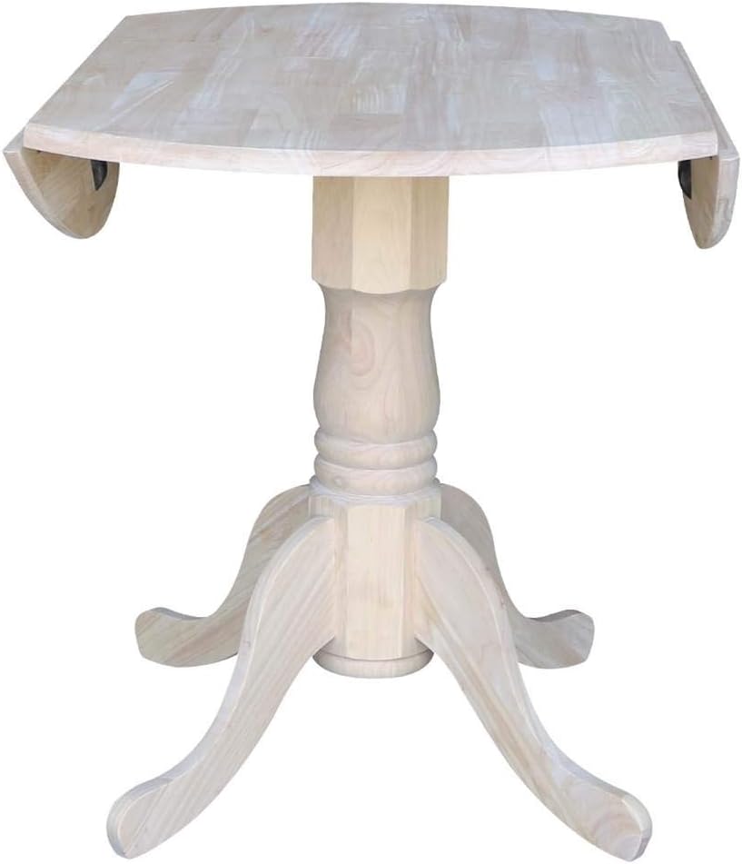 International Concepts 36-Inch Dual Drop Leaf Table, Solid Parawood, Unfinished