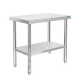 KUARBARR Stainless Steel Table 30 x 18 Inch, Stainless Table for Prep & Work, Commercial NSF Metal Table for Restaurant Kitchen Garage