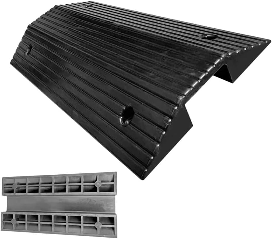 3' Rise Threshold Ramps for Doorways, Portable Bridge Ramp for Threshold, Rubber Curb Ramps Wheelchair Ramp with Anti-Slip Surface