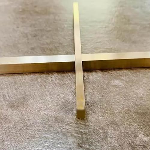 Brushed Brass Floor Transition Strip - Metal Edge Gap Trim for Doorways, Extra Narrow 5x10mm Divider Cover for Wood & Tile, Durable Threshold Bar for Smooth Flooring Transition