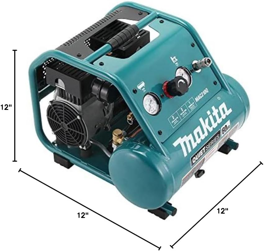 Makita MAC210Q Quiet Series, 1 HP, 2 Gallon, Oil-Free, Electric Air Compressor