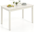 Giantex Dining Table for 4 People, 48' x 29' Kitchen Table with Wood Legs, Rectangular Dinner Table for Small Space, Apartment, Living Room, Dinette Table, Load 330 Lbs, Dining Room Table (White)