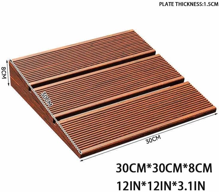 6' Rise Wood Curb Ramp, Portable Wheelchair Ramp, Non-Slip Threshold Ramp for Doorway, Steps Ramp for Cars Wheelchairs Scooter Lawn Mower(30 * 30 * 8cm/12 * 12 * 3.1in)