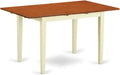 East West Furniture NFT-WHI-T Norfolk Kitchen Dining Table - a Rectangle Wooden Table Top with Butterfly Leaf, 32x54 Inch, Buttermilk & Cherry