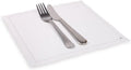 Restaurantware Napluxe 8.75 Inch Cotton Napkins 500 Disposable Cotton Table Napkins - Red Stitching Linen-Like Feel White Cotton Disposable Party Napkins For Parties and Celebrations Asborbent