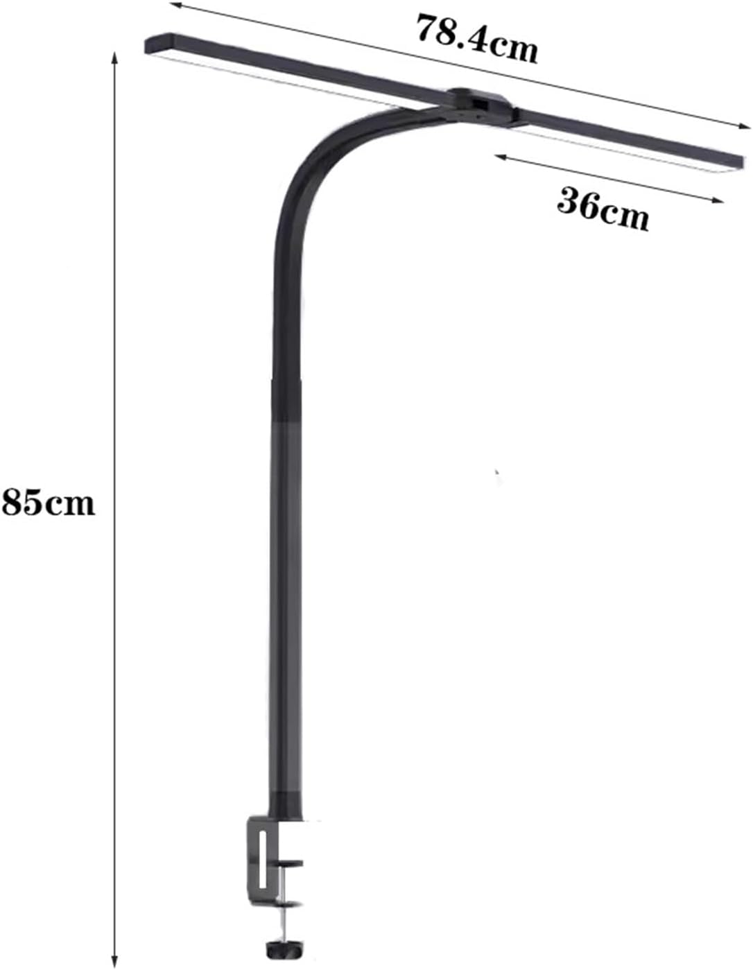 LED Desk Lamp Desk Lamp Clamp, Dual Head LED Desk Lamp, 10 Light Modes and 10 Brightness Levles, Monitor Flexible Gooseneck Lamp, Eye Protection Desk Lamps Desk Lamp(Black)