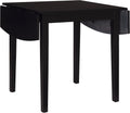 Linon Torino Black Wood 30' Square Drop Leaf Table - 30' X 48' Fully Extended