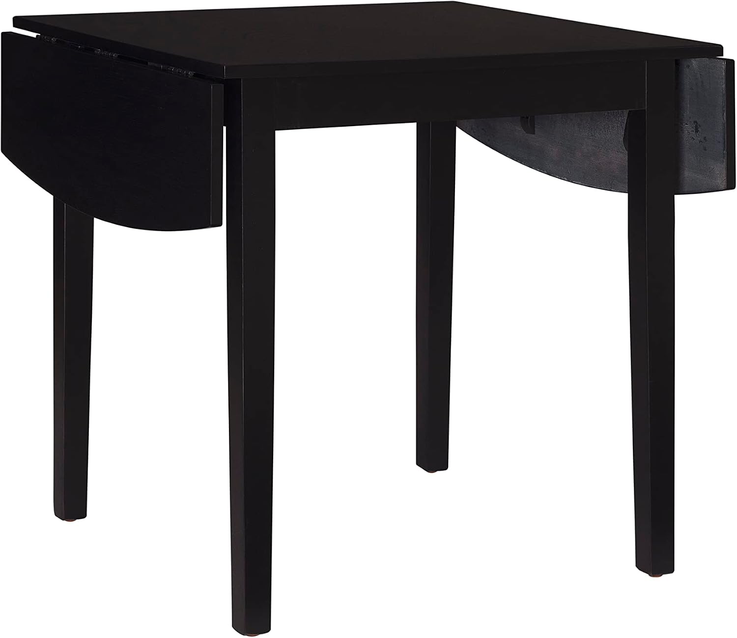 Linon Torino Black Wood 30' Square Drop Leaf Table - 30' X 48' Fully Extended
