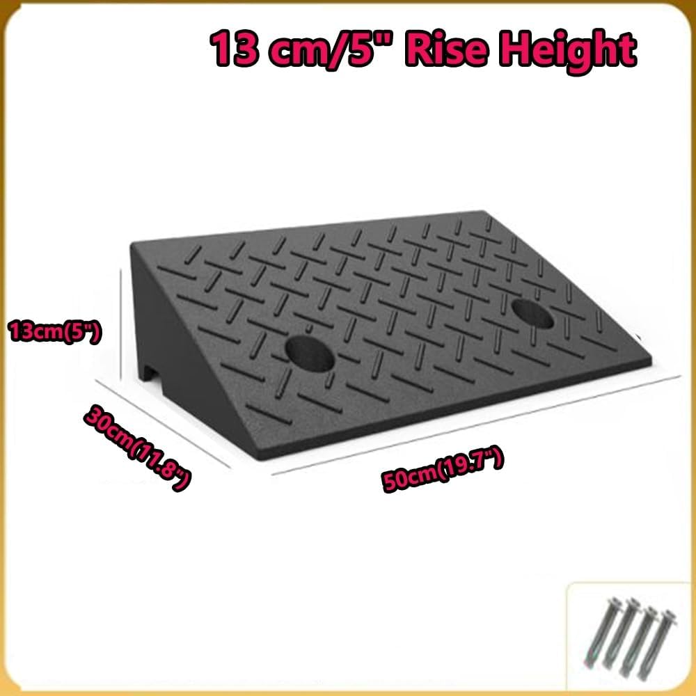 Wheelchair ramp, 2' 8' Rise Non-Slip Wheelchair Threshold Ramp Heavy Duty Driveway Ramps For Doorway Sidewalk Garage(H 13 CM/5')