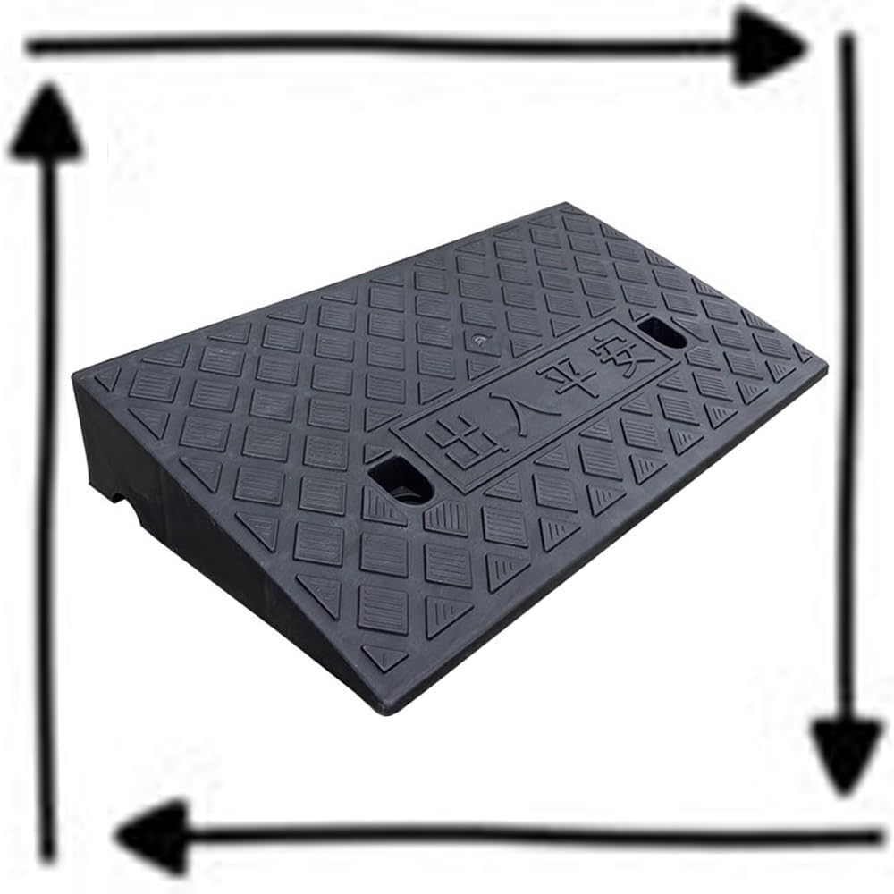 Portable Wheelchair Ramp for Doorway Stairs Garage Non Slip Rubber Curb Ramp Threshold Ramp for Easy Access 3.5in Rise Green (Black 4in/10cm)