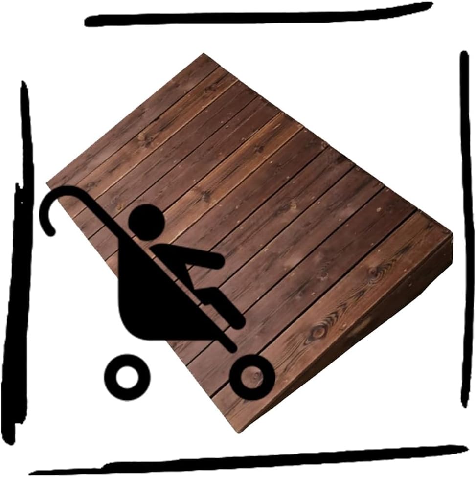 4' 7' 8' Rise Threshold Ramp Doorway, Wood Wheelchair Ramp, Non-Slip Entry Ramp, Accessible Ramp Shed Ramp for Walker/Cart/Scooter/Home Steps