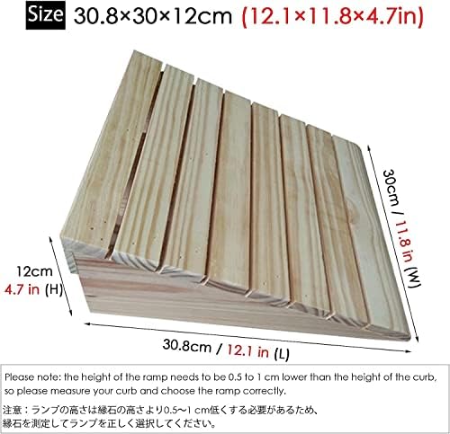 Portable Dog Ramps for Cars, Non-Slip Wooden Threshold Ramp for Wheelchairs, Curb Access for Walkers, Bikes & Scooters - Easy Move & Travel Solution