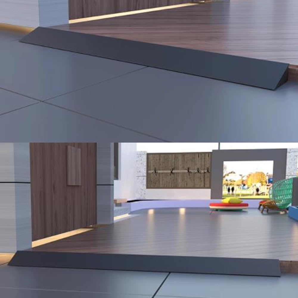 1pc Non-Slip Doorway Threshold Ramp for Wheelchairs - 1' to 2' Rise, Durable Rubber Sill Ramp for Safe Access(50 * 12 * 4cm)