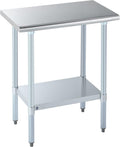 ROCKPOINT Stainless Steel Table for Prep & Work 18x30 Inches, NSF Metal Commercial Kitchen Heavy Duty Table with Adjustable Under Shelf and Table Foot for Restaurant, Home and Hotel