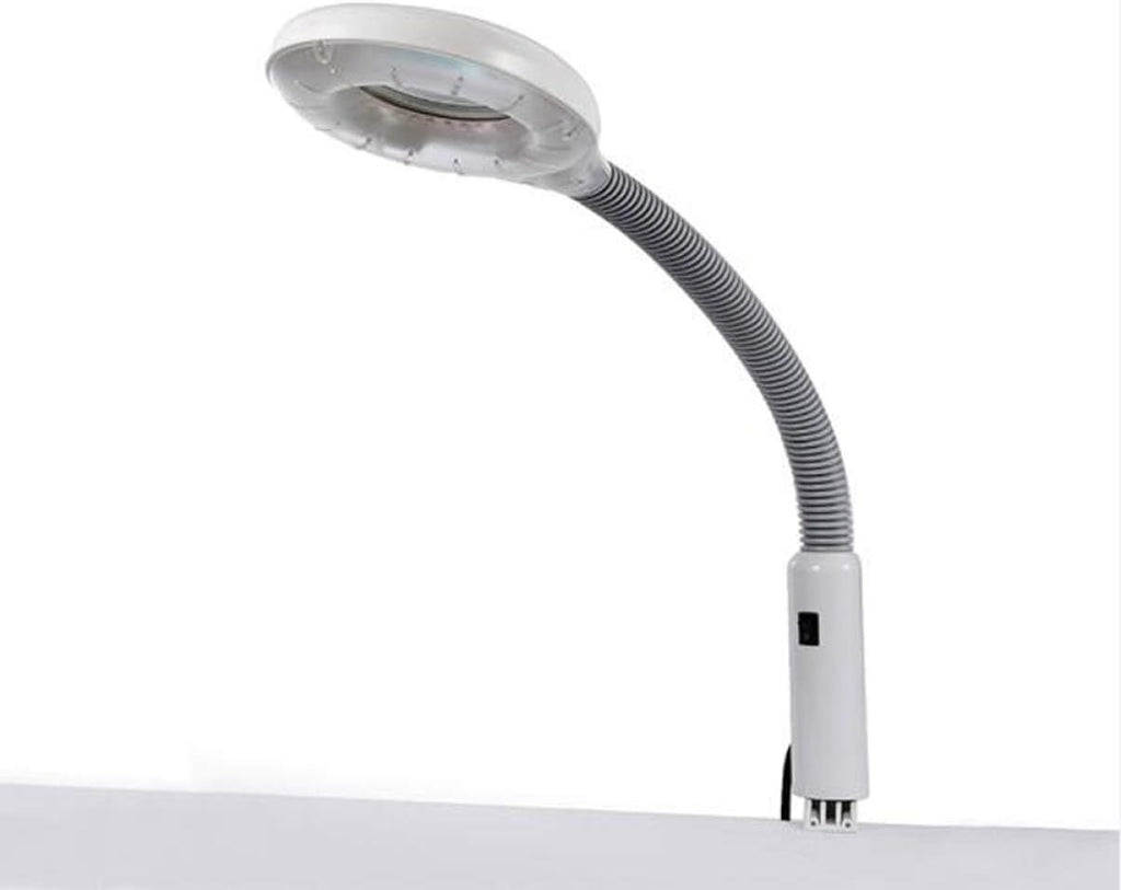 Magnifier 5X Magnifying Glass Clamp Lamp: Daylight Bright Lighted Lens127mm Adjustable Swivel Arm Utility Light for Desk Table TaskBeautyCraft