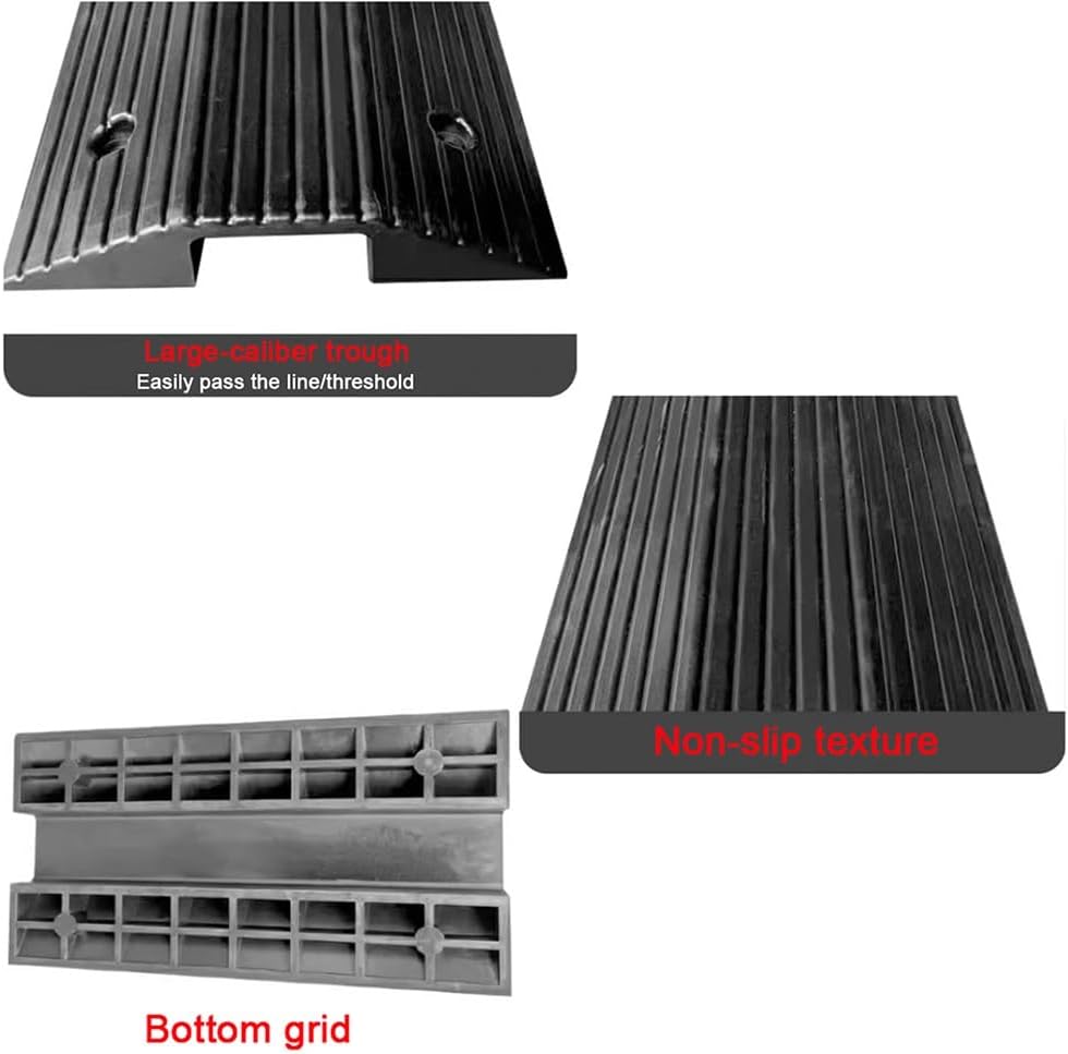 3' Rise Threshold Ramps for Doorways, Portable Bridge Ramp for Threshold, Rubber Curb Ramps Wheelchair Ramp with Anti-Slip Surface