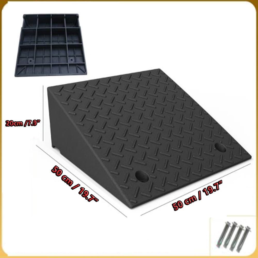 Wheelchair ramp, 2' 8' Rise Non-Slip Wheelchair Threshold Ramp Heavy Duty Driveway Ramps For Doorway Sidewalk Garage(H 20 CM/8')
