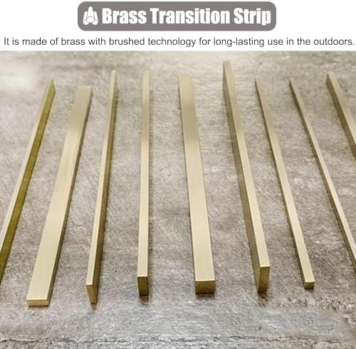 Brushed Brass Floor Transition Strip - Metal Edge Gap Bar for Doorways, Perfect for Tile/Wood Seam, Durable Rectangle Ramp for Solid Floors