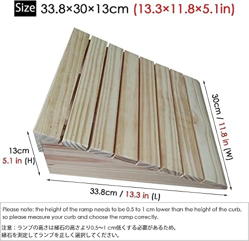 Non-Slip Wooden Dog Ramps for Cars & Door Thresholds, Portable Wheelchair Access for Curb Doorways, Ideal for Walkers, Bikes & Scooters