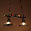 iMeshbean Pool Table Light, 2-Light Pool Table Lighting Fixtures Ceiling Lamp for Game Room Beer Bar Billiard Roon, Real Billiard Ball Design Billiard Pendant Lamp,2 Glass Shades
