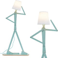 Cool Tall Decorative Floor Lamp Unique Aqua Blue Color Standing Adjustable Corner Reading Wood Lights for Living Room Kids Bedroom Office - LED Bulb Included (Green)