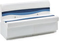 DeckMate Complete 55' Classic Pontoon Boat Seat Bench and Base- White, Blue and Light Blue