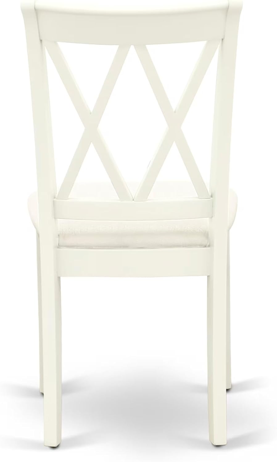 East West Furniture ANCL5-LWH-C 5 Piece Dining Room Table Set Includes a Round Wooden Table with Pedestal and 4 Linen Fabric Kitchen Dining Chairs, 36x36 Inch, Linen White
