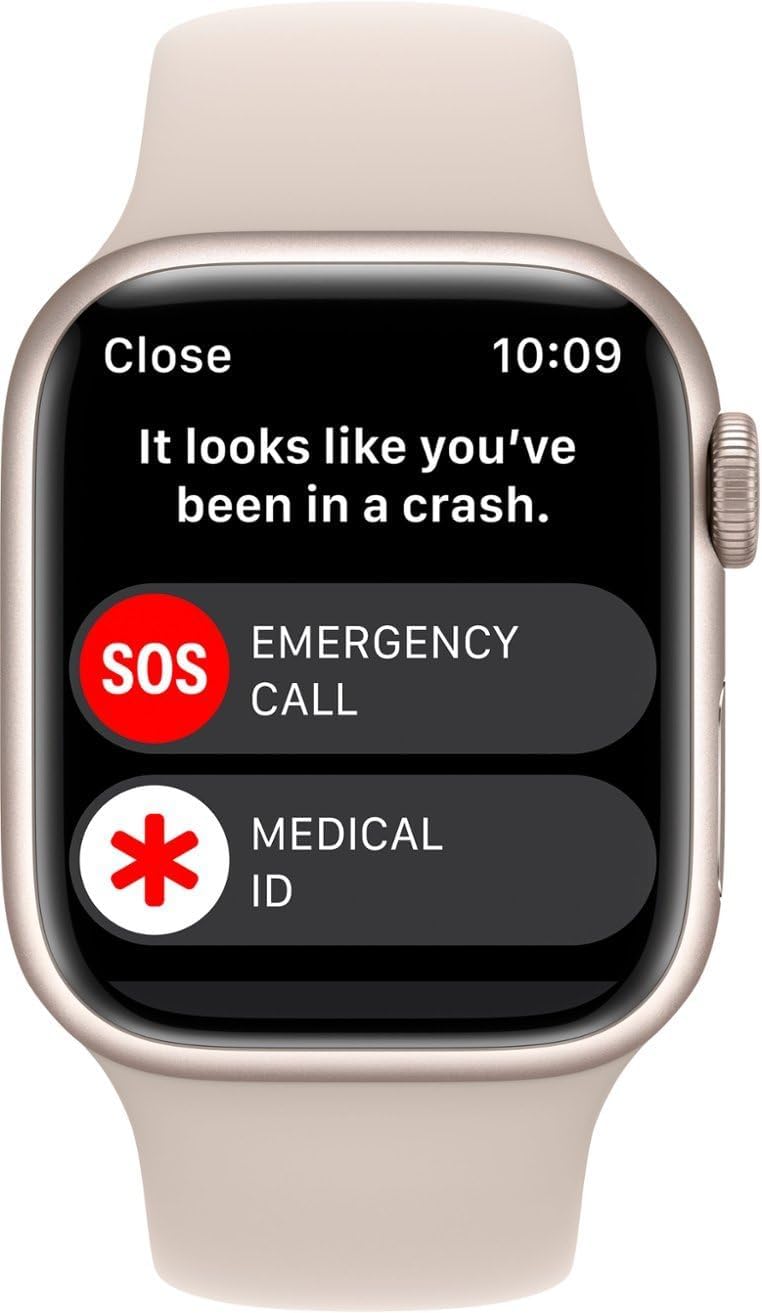 Apple Watch Series 8 [GPS, 45mm] - Starlight Aluminum Case with with Starlight Sport Band, S/M (Renewed)