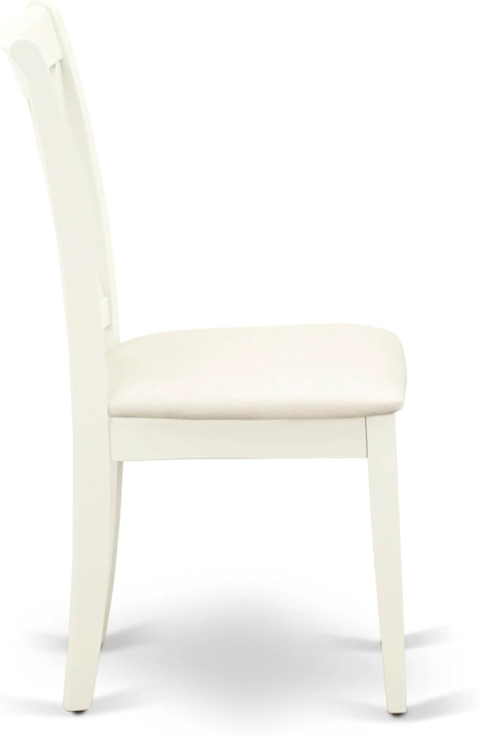 East West Furniture ANCL5-LWH-C 5 Piece Dining Room Table Set Includes a Round Wooden Table with Pedestal and 4 Linen Fabric Kitchen Dining Chairs, 36x36 Inch, Linen White