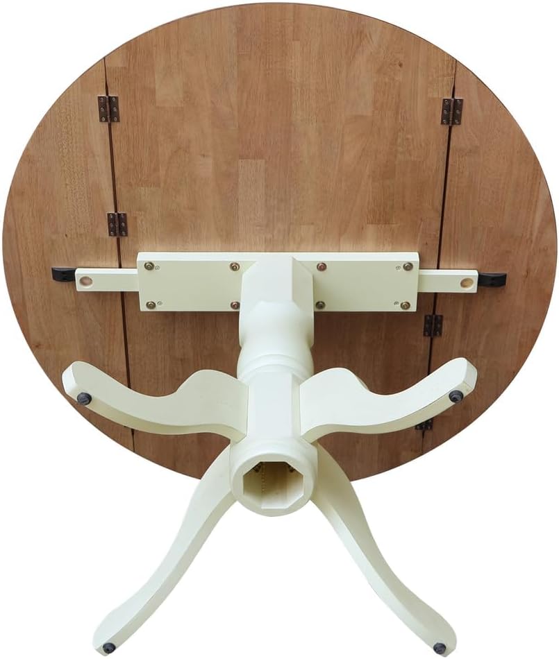 IC International Concepts 42' Round Dual Drop Leaf Pedestal Dining Table