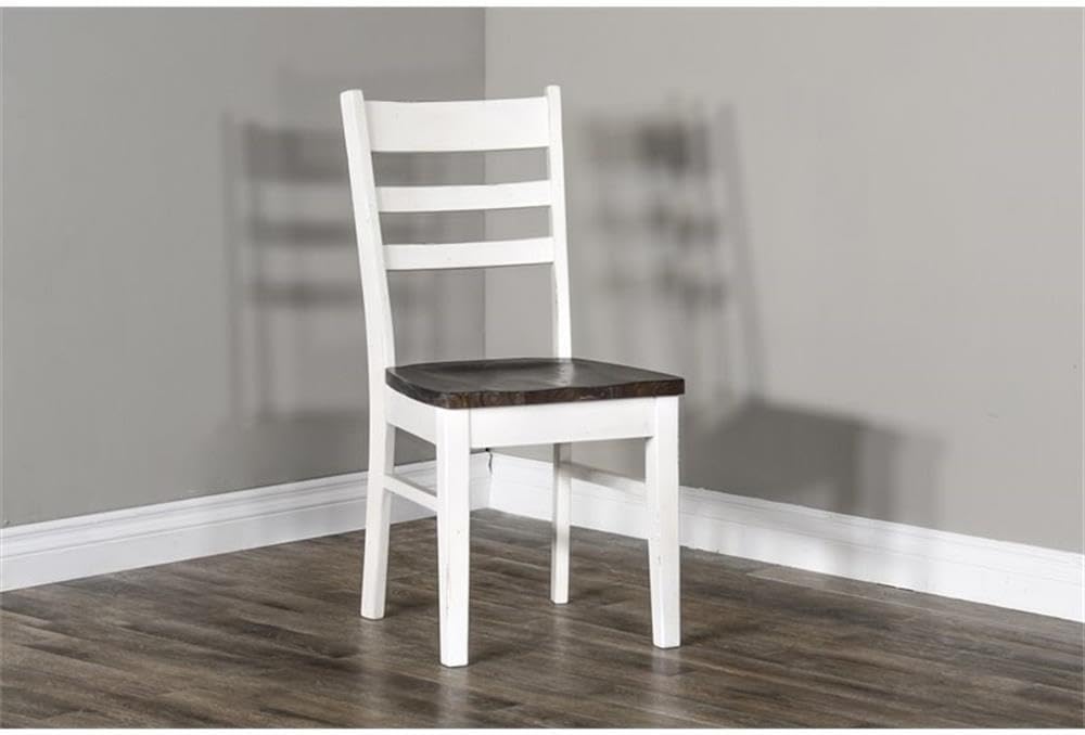 Pemberly Row 4-Piece Farmhouse Wood Breakfast Nook Set with Hidden Storage, Reversible Seating, Great for Small Spaces, in White & Brown Finish