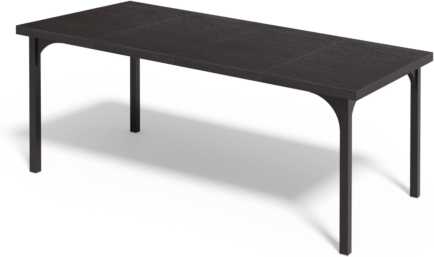 VINGLI Large Dining Table for 8, 70.8in Long Kitchen Table, Rectangular Dinner Table for Dining Room, Farmhouse Wood Kitchen Table for Family Home Office, Black