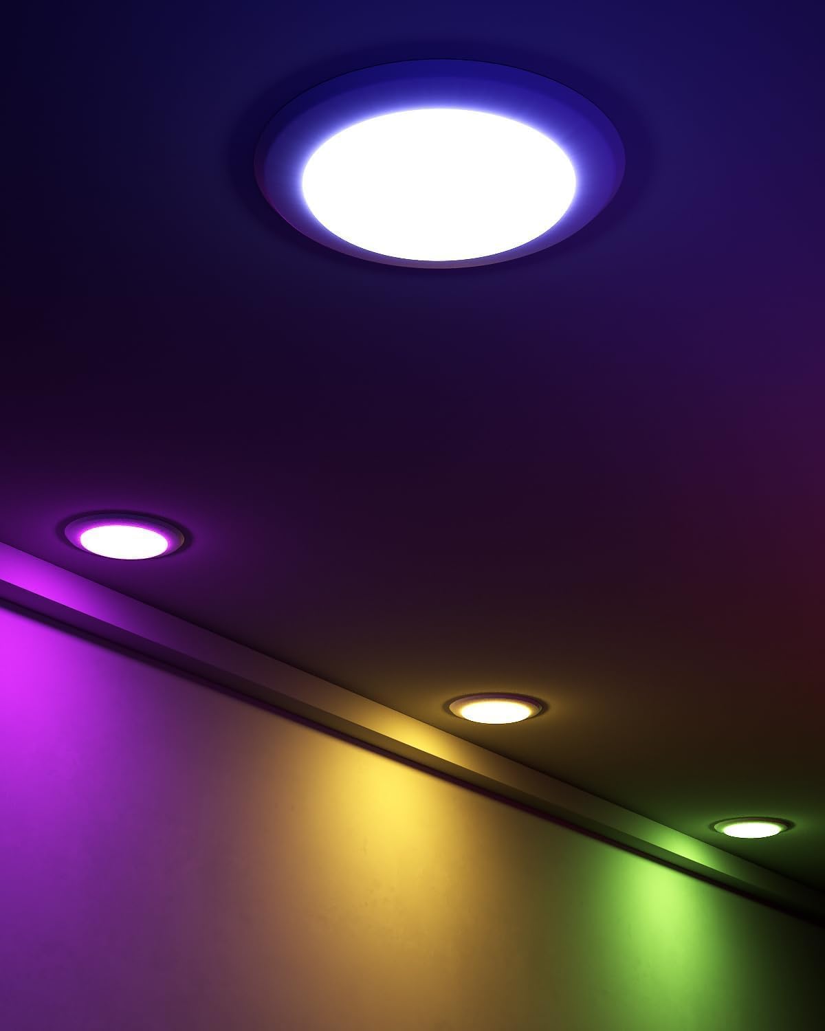 Lumary 13W Smart Flush Mount Ceiling Lights 5/6 Inch, RGBWW WiFi LED Disk Light, Color Changing 2700-6500K Dimmable Recessed Lighting, Surface Mount, Compatible with Alexa/Google Assistant-4Pack
