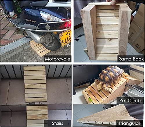 Portable Non-Slip Dog Ramps for Cars & Door Thresholds, Wooden Wheelchair Access Ramp for Curb, Ideal for Walkers, Bikes, Scooters - Easy Mobility Solution