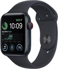 Apple Watch SE (2nd Gen) (GPS, 44mm) - Midnight Aluminum Case with Midnight Sport Band, S/M (Renewed)