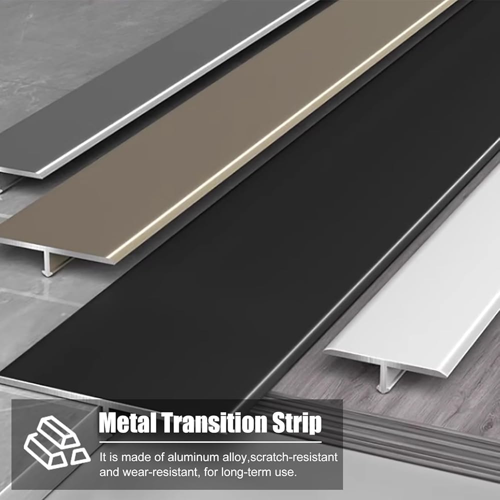 T Molding Floor Divider Strip, Aluminum Floor Transition Strips, 2in Wide Transition Cover Strip Carpet to Tile, Doorway Threshold for Joining Floor Gaps(Color:Brown)