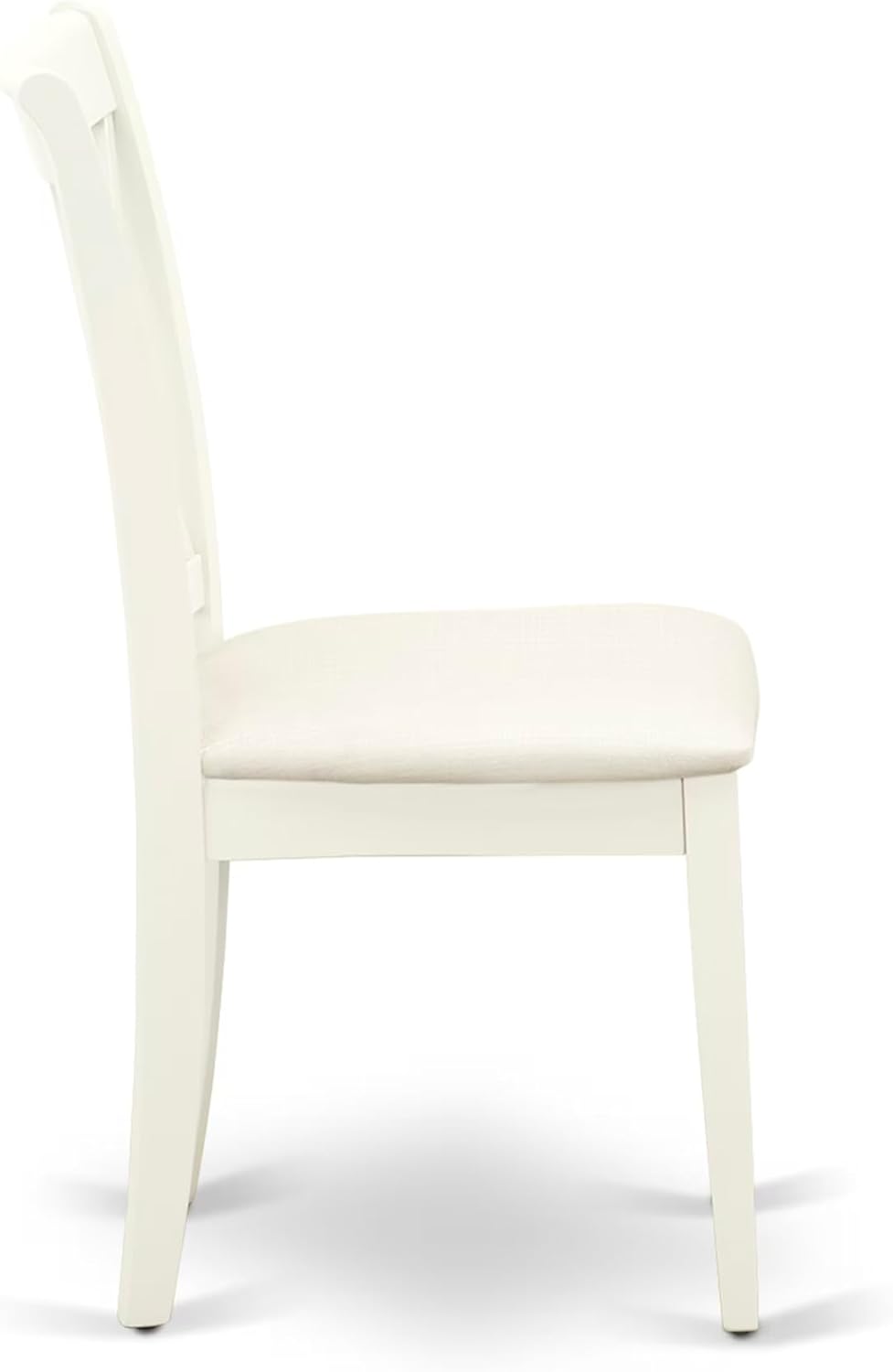 East West Furniture ANCL5-LWH-C 5 Piece Dining Room Table Set Includes a Round Wooden Table with Pedestal and 4 Linen Fabric Kitchen Dining Chairs, 36x36 Inch, Linen White
