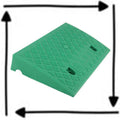 Black Rubber Curb Ramp for Wheelchair Driveway Garage Bike Non Slip 4.7in Rise Threshold Ramp for Doorway Stairs Steps (Green 4in/10cm)