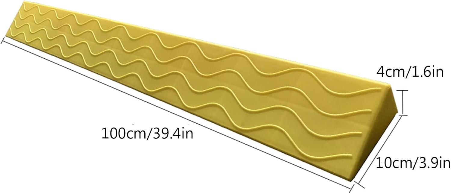 Threshold Ramp Used for Thresholds, Doorways and Bathroom, for Self-Balancing Hoverboards, Power Chairs, and Mobility Scooters (Color : Yellow, Size : 4cm)
