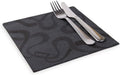 Restaurantware Luxenap 15.75 Inch Disposable Napkins 600 Soft Linen Like Napkins - Absorbent Air Laid Black With Vintage Pattern Paper Cloth Like Napkins Pre-folded For Dinner Party Guests
