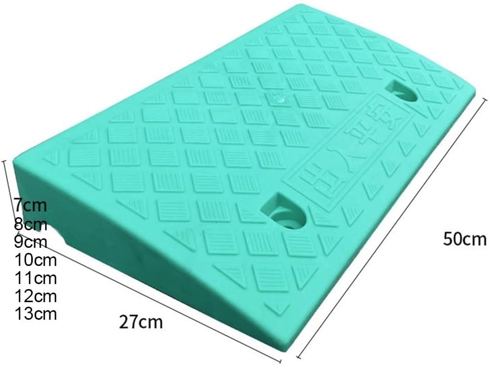 Black Rubber Curb Ramp for Wheelchair Driveway Garage Bike Non Slip 4.7in Rise Threshold Ramp for Doorway Stairs Steps (Green 4in/10cm)