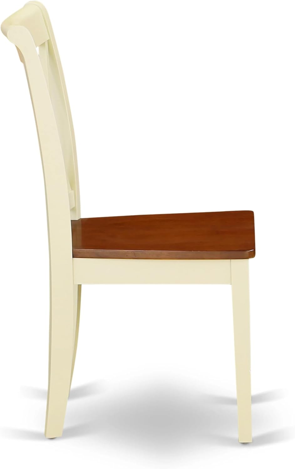 East West Furniture ANCL5-BMK-W 5 Piece Dining Table Set for 4 Includes a Round Kitchen Table with Pedestal and 4 Dining Room Chairs, 36x36 Inch, Buttermilk & Cherry