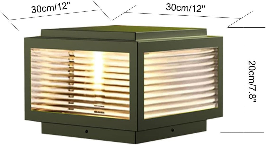 Solar Outdoor Post Light 12X12in,Dusk Till Dawn Solar Stainless Steel Column Light,0-Electricity Cost Column Lamp,Garden Light,IP54 Waterproof,LED Solar Post lamp,Three-Color Adjustable