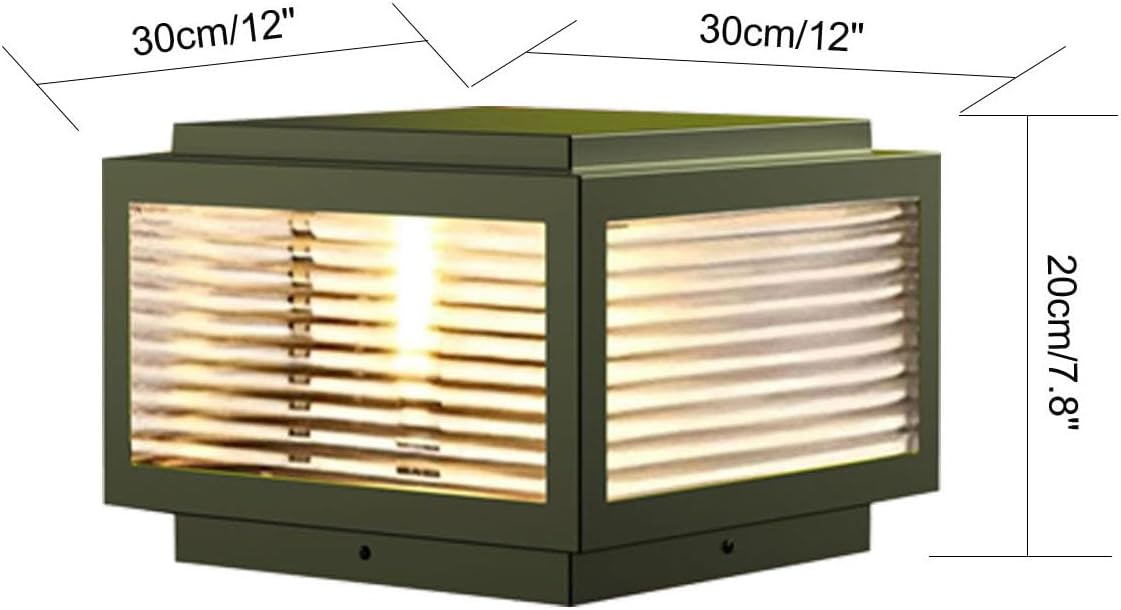 Solar Outdoor Post Light 12X12in,Dusk Till Dawn Solar Stainless Steel Column Light,0-Electricity Cost Column Lamp,Garden Light,IP54 Waterproof,LED Solar Post lamp,Three-Color Adjustable