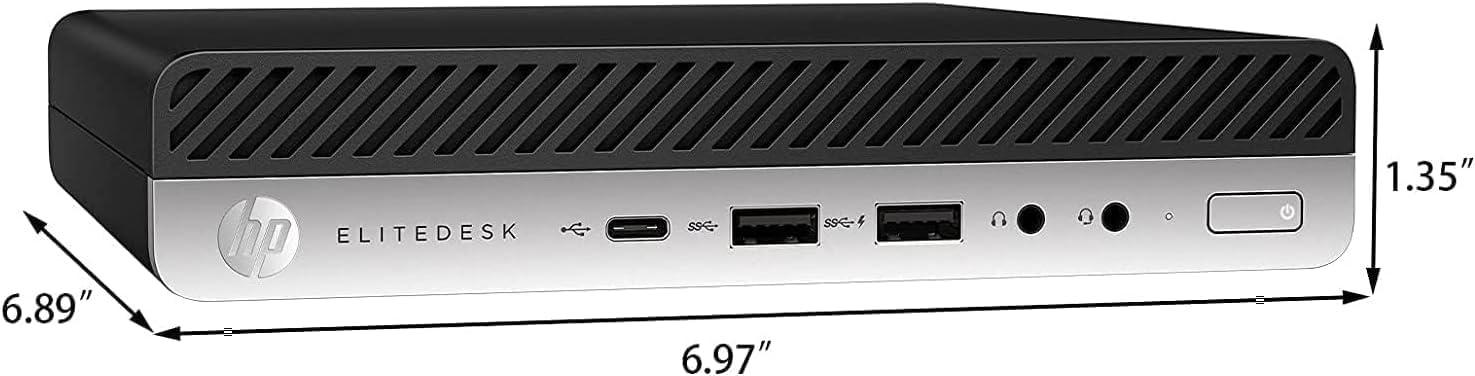 HP EliteDesk 800 G4 Mini Desktop PC, Core i7-8700T 2.4GHz-4.0GHz, 8 GB RAM, 256 GB SSD, USB BT, USB WiFi, Windows 11 Pro (Renewed)