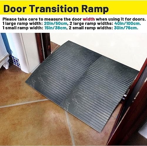 Portable Wheelchair Ramp for Doorways, Non-Slip Rubber Bridge for Shower/Patio/Garage, 2-3 inch Rise, Supporting Frame, Ideal for Cars & Home Use