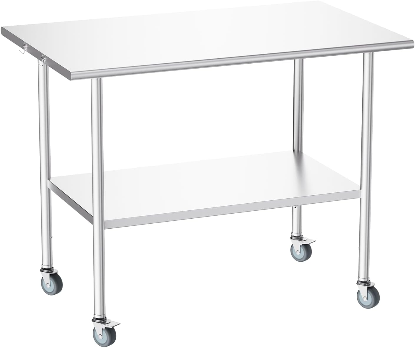 Atelicf All-Stainless Steel Prep Table, 30 X 48 Inch, with Casters and Adjustable Undershelf, Heavy-Duty Build for Outdoor Use,Restaurants,Hotels,Workshops,Kitchens,Gardens, and Garages