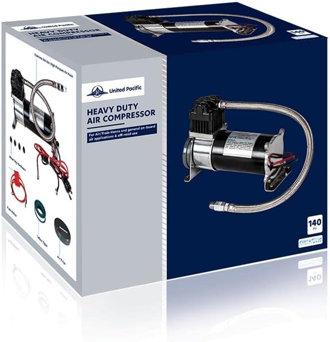 United Pacific 46156 Air Horn Compressor, 12V, 140 PSI, Heavy Duty