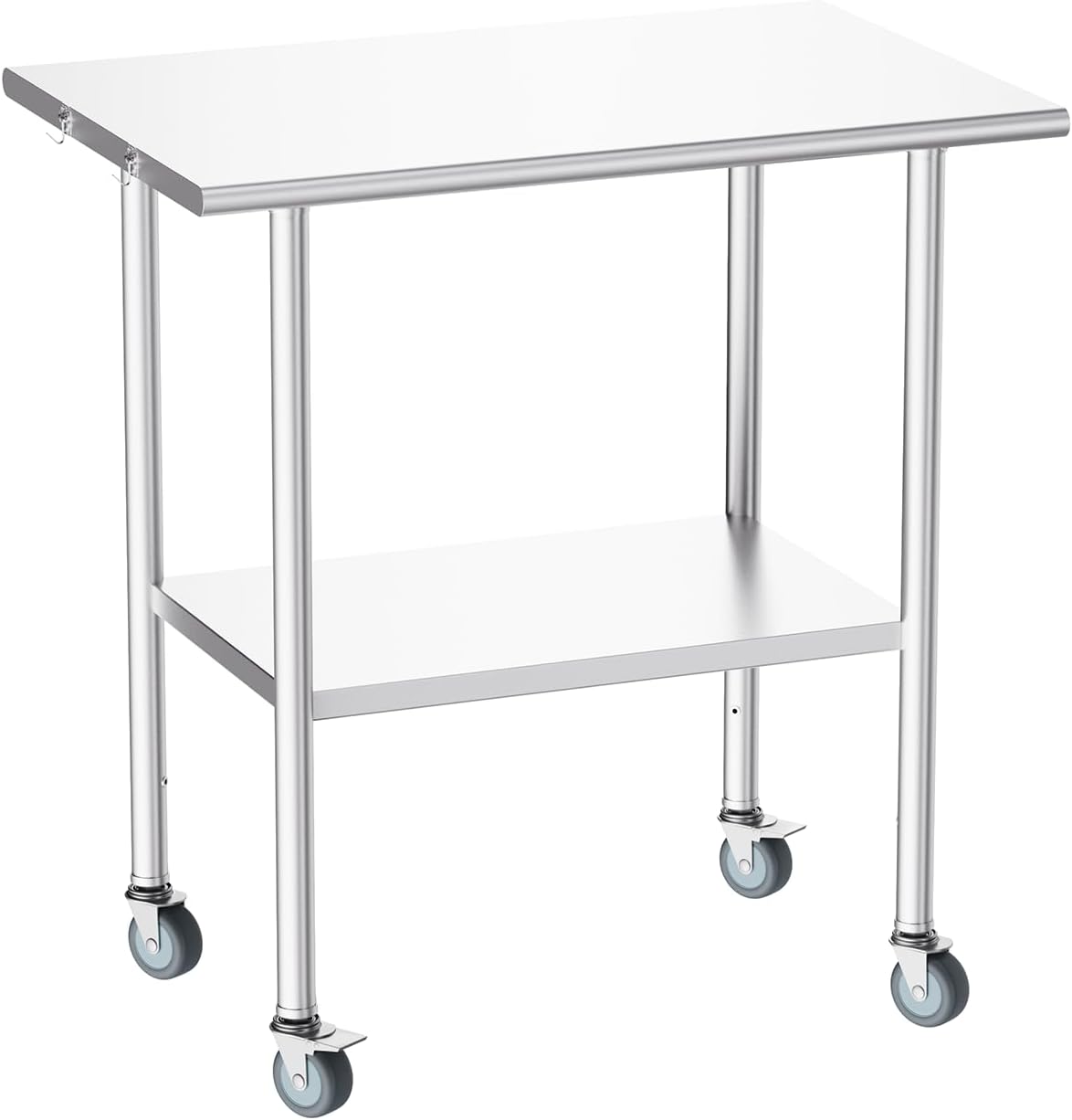 Atelicf All-Stainless Steel Prep Table, 24 X 36 Inch, with Casters and Adjustable Undershelf, Heavy-Duty Build for Outdoor Use,Restaurants,Hotels,Workshops,Kitchens,Gardens, and Garages