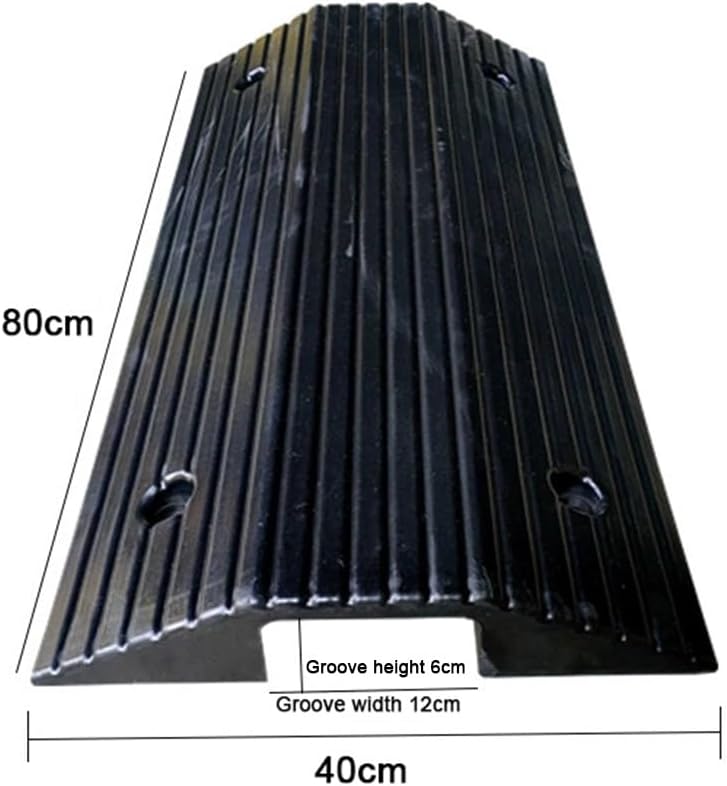Threshold Bridge Ramp 3' Rise Rubber Threshold Ramp Heavy Duty Bridge Threshold Ramps Non-Slip Handicap Ramp for Doorways